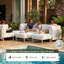 Ensemble de conversation modulaire à assise profonde de 11 pièces avec table basse, ensemble de conversation en corde tissée avec coussin confortable de 6 po Campanella-131279959