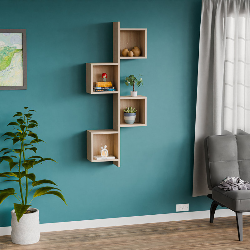 Tablette de rangement en bois massif Kubby 14.1, Beige