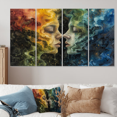 Green Yellow Astrology Cosmic Creativity Gemini - Astronomy Gemini Canvas Art Set