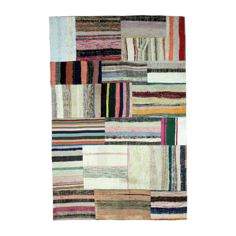 Duquette Geometric Wool Hand Woven Area Rug, 120 x 180cm