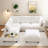 U-shaped Sectional Sofa Couch With A Movable Ottoman And A Coffee Table With Hidden Charging Devices-1926735750