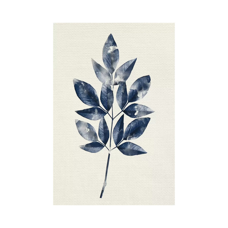 Indigo Leaves I by Kimberly Allen - Print on Canvas, Wrapped Canvas, 101.6cm H x 66.04cm W x 1.91cm D