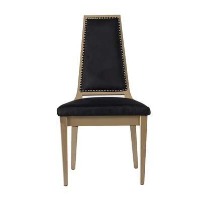 Velvet Upholstered Side Chair in Black -  Everly Quinn, 18363D05014A47C6A2469477799F1D25