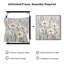 Très grande reproduction d'art sur tissu mural - Jardin floral blanc sur fond gris pour le salon ou la chambre à coucher - «Assemblage requis du cadre (cadre non fini)»-135869129