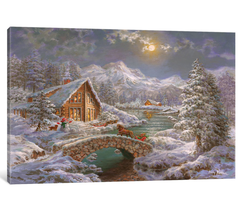 « nature magique saison », reproduction d’art sur toile, H 18 po x l 26 po x P 1,5 po