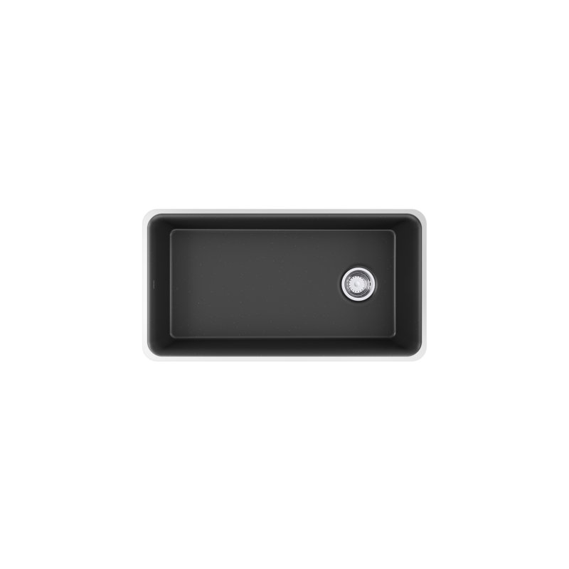 Gunnison 33.5'' L Single Basin Kitchen Sink, Black