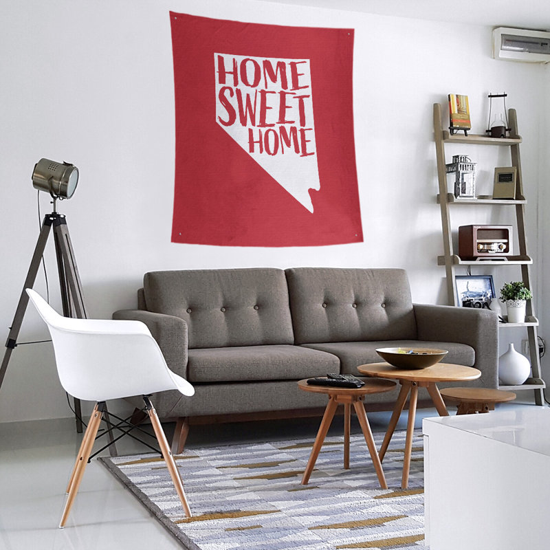 Tapisserie murale Home Sweet Nevada, H 60 po x l 51 po, Rouge
