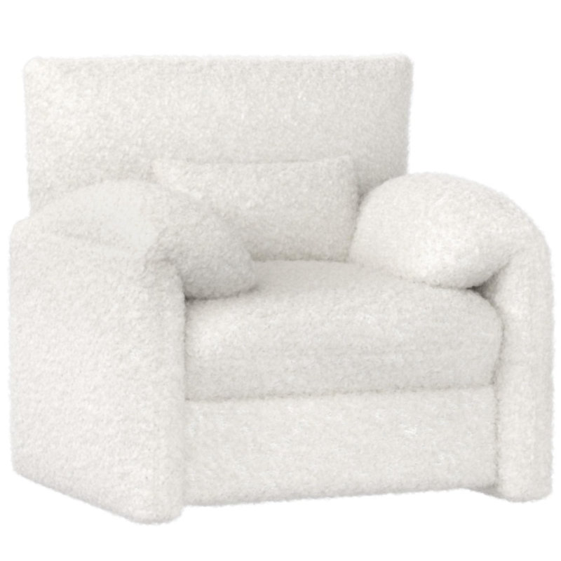 Upholstered Armchair, White