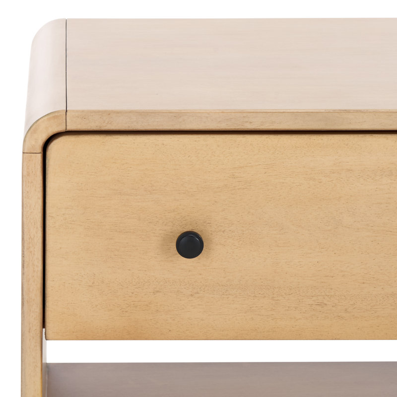 Haydriana 1 Drawer Wood Nightstand, Natural
