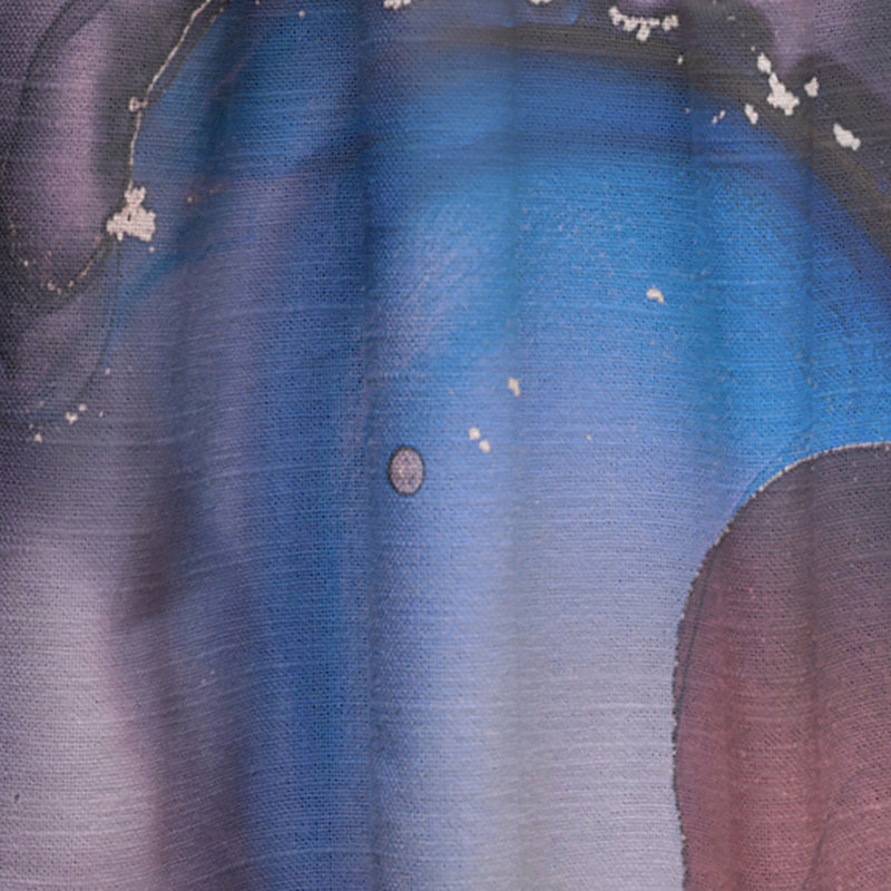 Brun et bleu luxueux abstrait fluide Art VII - rideau en velours moderne - obscurcissant - 1 panneau, L 52 po x L 90 po