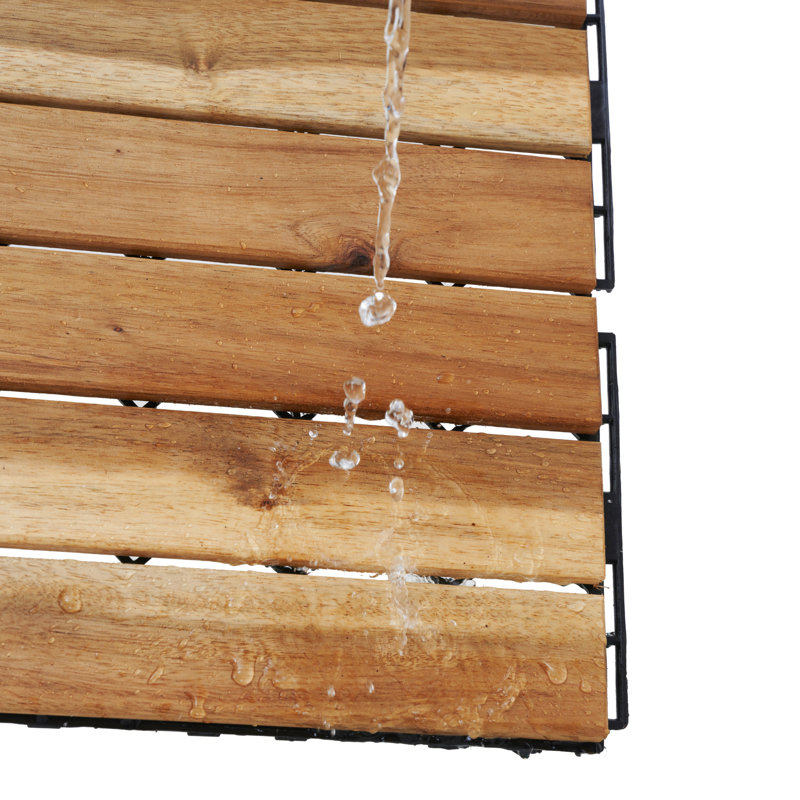 30 tuiles de terrasse emboîtables à motif rayé