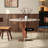 Walnut Round Sintered Stone Dining table-1319473859