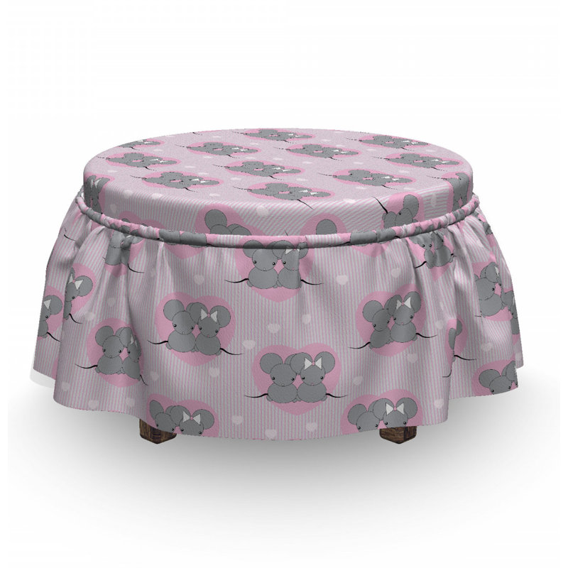 Ensemble de housse pour repose-pieds à coussins carrés 2 pièces mouse