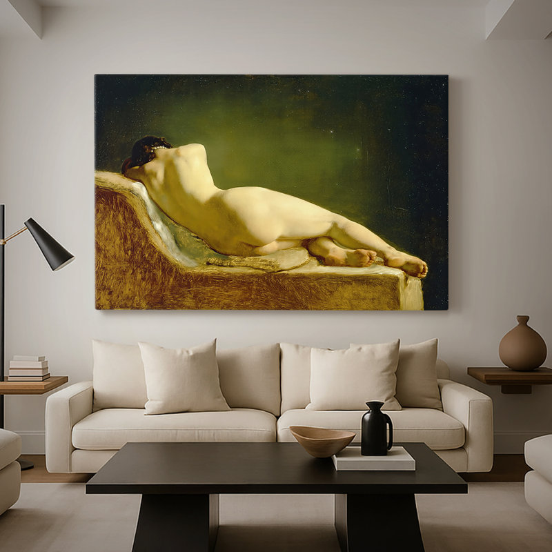 Nu inclinable - Wilhelm Marstrand - Toile tendue avec châssis - 1833, 32 x 48