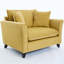 Fauteuil surdimensionné de 46,9 po, tissu chenille, fauteuil confortable et demi-canapé simple avec coussin pour le salon, bureau, jaune-131608207-131608209