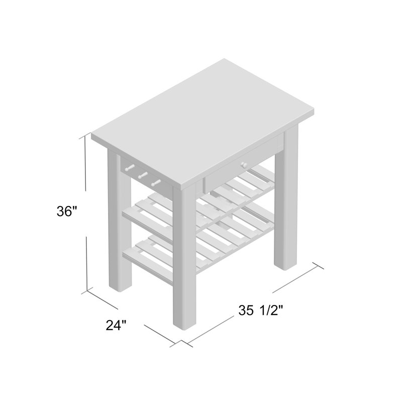 Manatuto Solid Wood Prep Table