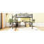 Lit mezzanine double en métal avec bureau et tablette latérale, noir - Transformez votre espace de rangement de qualité en maximisant le style de votre chambre-923842967