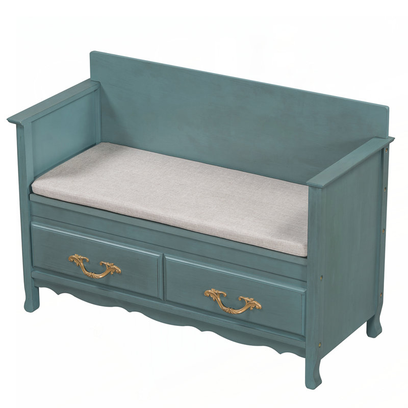 Shoe Bench, Retro Shoe Storage Bench with Safe Soft-Close Devices, Storage Chest with Hidden Storage and Cushion for Entryway, Hallway, Living Room