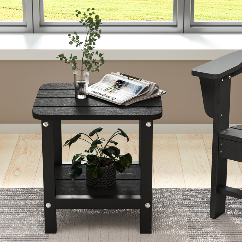 Table d'appoint pour terrasse double, Noir