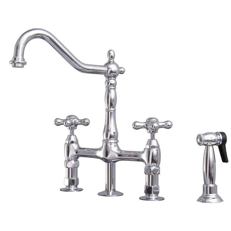 Barclay Emral Kitchen Faucet with Side Spray, Polished Chrome