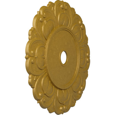 Endurathane Angel Ceiling Medallion, 32 1/4"OD x 3 5/8"ID x 1 1/8"P (Fits Canopies up to 15 3/4"), Hand-Painted Pharaohs Gold Finish