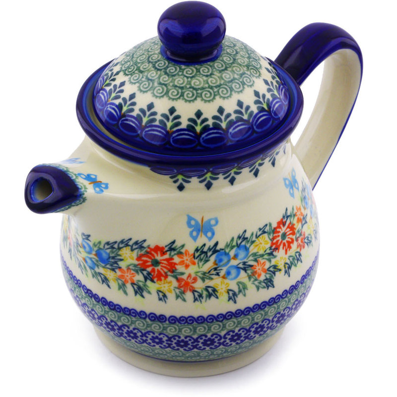 August Grove® Lampron 64oz. Floral Teapot