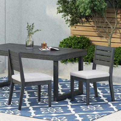 Outdoor Acacia Wood Armless Chairs with Cushions,Dining Chair