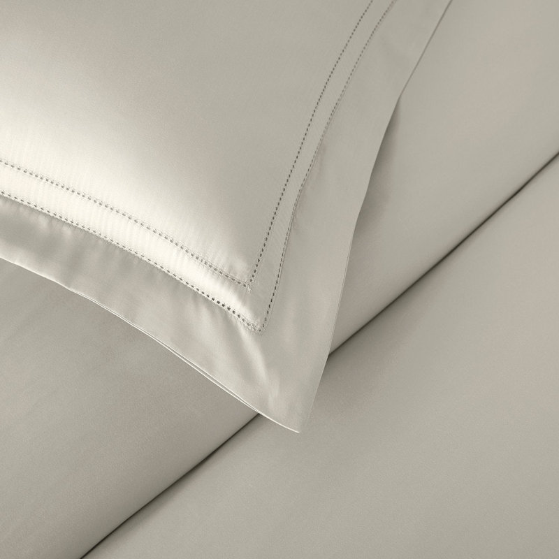 Yalda Egyptian Certified Cotton Modern 3 Piece Duvet Cover Set, Linen, King Duvet Cover + 2 King Sham