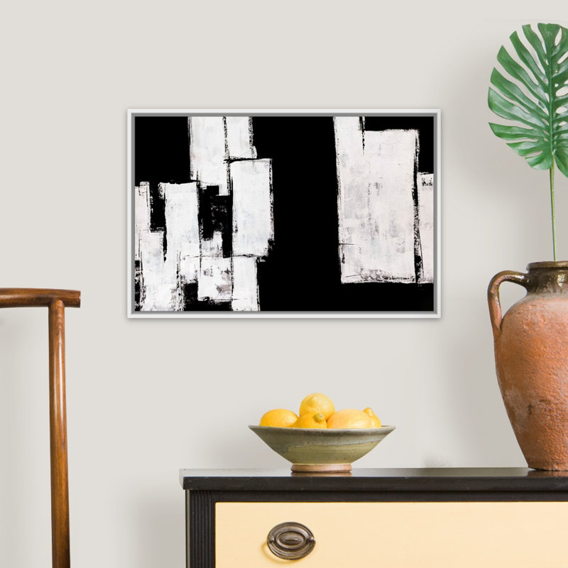 « Break Down » par Brent Abe-impression d’art graphique sur toile, Cadre flottant blanc, H 18 po x l 26 po x P 1,75 po