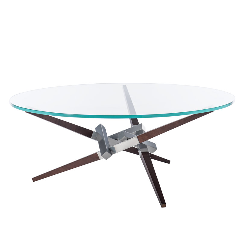 Crux Coffee Table - Wood Legs, Sterling
