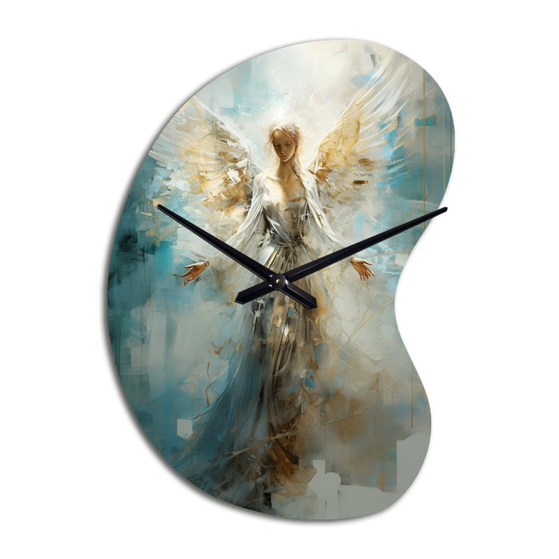 Angels Announcement Celestical Christianism I - Christianity forme irrégulière, horloge murale en métal, Grand
