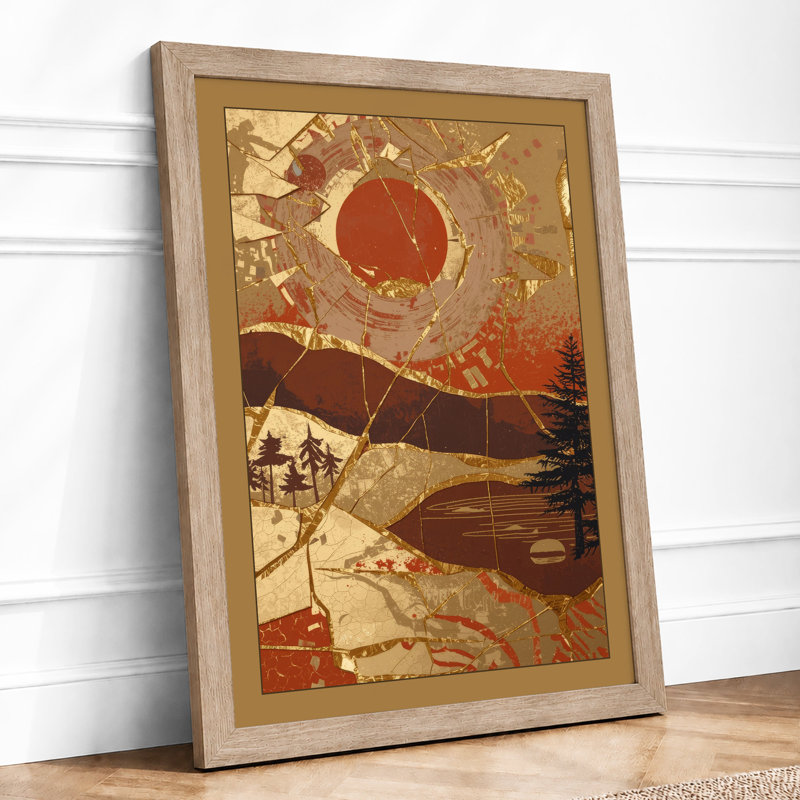 Sun Industrial - Framed Print, A3 - 42.0 x 29.7 cm, Oak