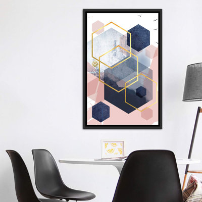 «Abstract Navy Blush Gold I» par Urban Epiphany - impression d'art graphique