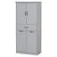 Bathroom Storage Cabinet With Two Laundry Baskets, Storage Cabinet With Doors And Drawer For Home, Grey