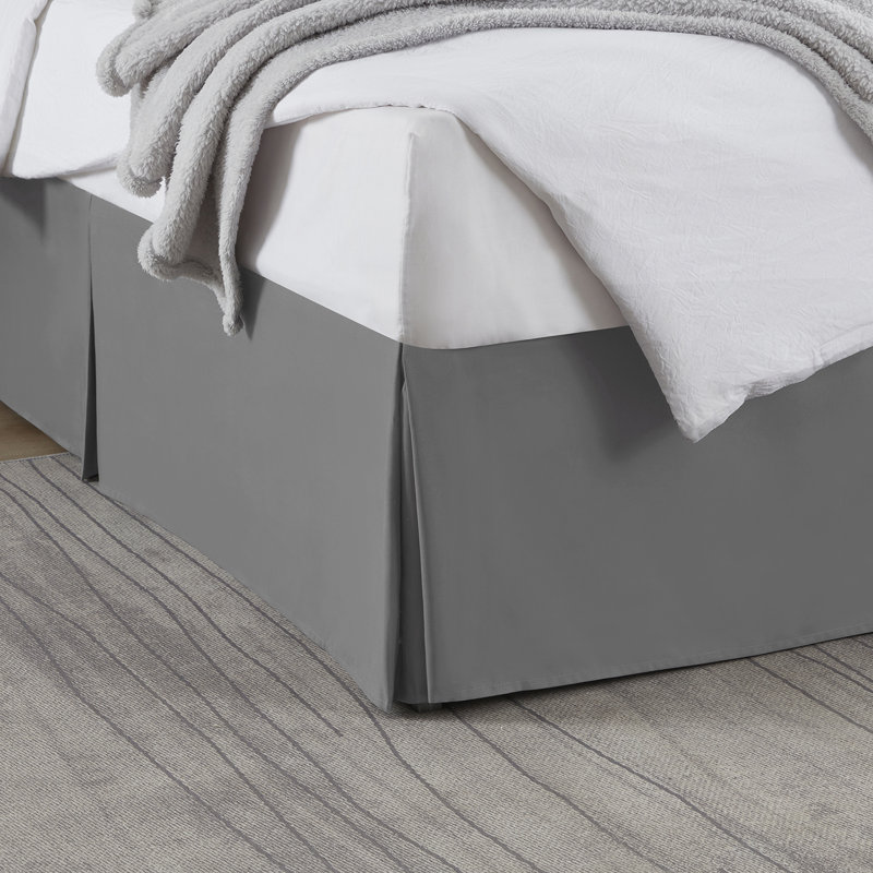 Luxury Pleated 14" Bed Skirt, Queen, Gray