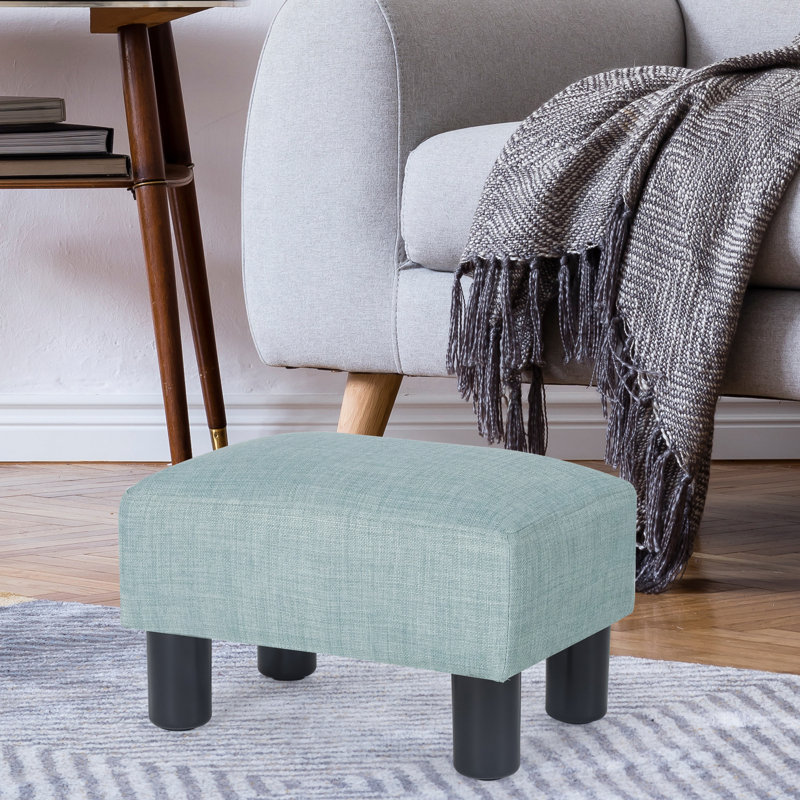 Petit repose-pied ottoman en flanelle, repose-pieds rectangulaire moderne avec pieds en plastique antidérapants, siège d'appoint rembourré pour salon, canapé, entrée