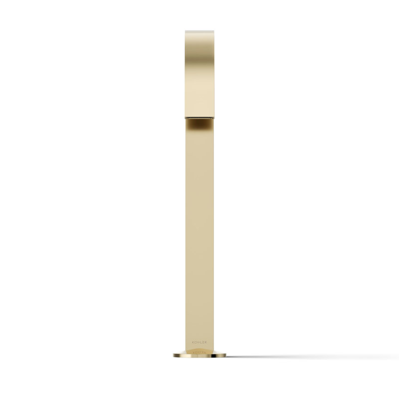 Components Bathroom Sink Spout With Ribbon Design, Gold