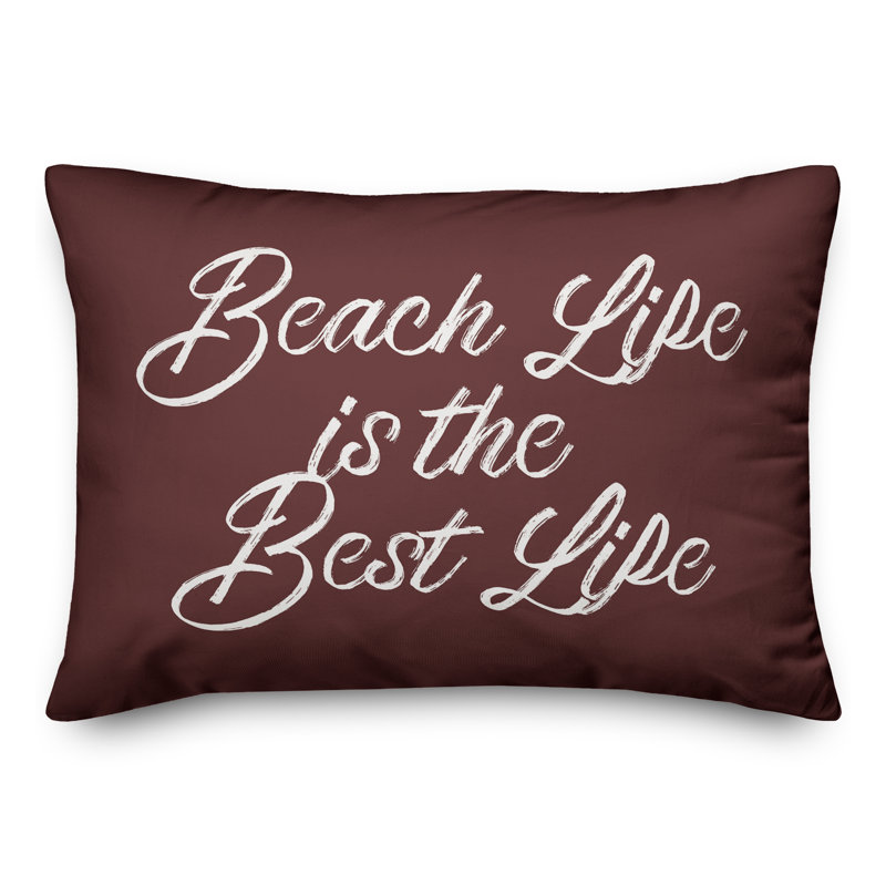 Coussin décoratif intérieur / extérieur en polyester , H 18 po x l 25 po, Marron