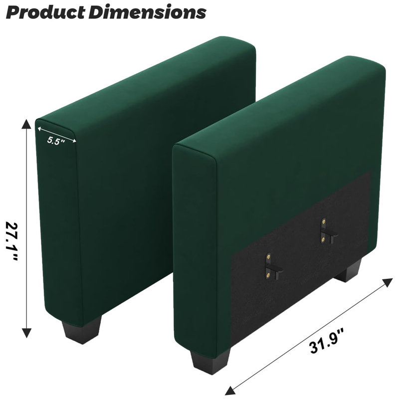 Accoudoirs de canapé modulaire Soneson Ivery, Velours vert