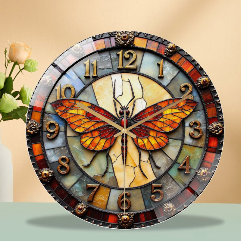 Horloge murale papillon