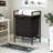19.7" Modern Laundry Hamper With 2 Basket, Black Metal Frame, Removable Fabric Basket, Adjustable Feet-126198808