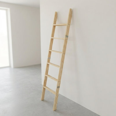 Lemi 6-Tier Solid Wood Blanket Ladder Shelf