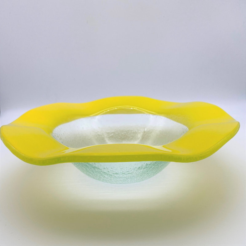 Alban 26cm Dessert Plate, Clear/Yellow