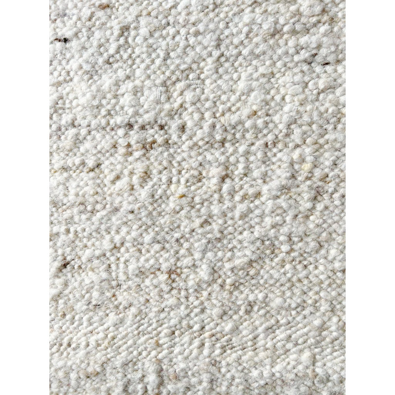 Natural Raw Wool Hand-Knotted Flatweave Rug Sample