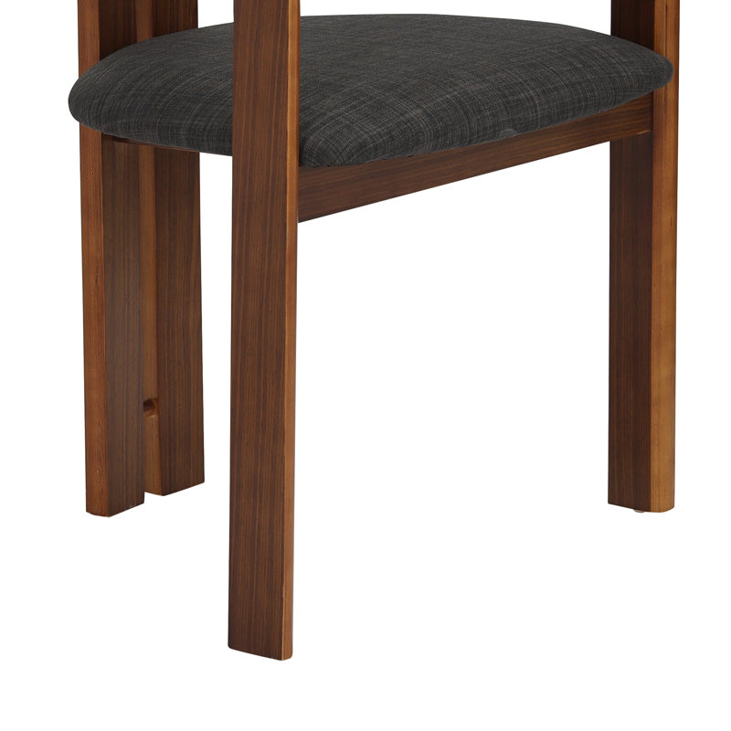Chaise avec accoudoirs gris anthracite Emmie, Brun foncé, 2