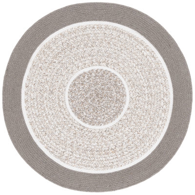 Tapis tressé 752 gris foncé / beige