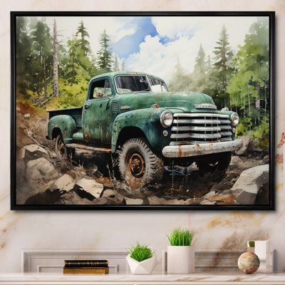 Pickup Truck Offroad Adventures I - Transportation Canvas Wall Art