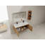 Meuble-lavabo mural 48 po avec double lavabo et support de rangement, portes à fermeture douce, armoire combinée (KD-Packing)