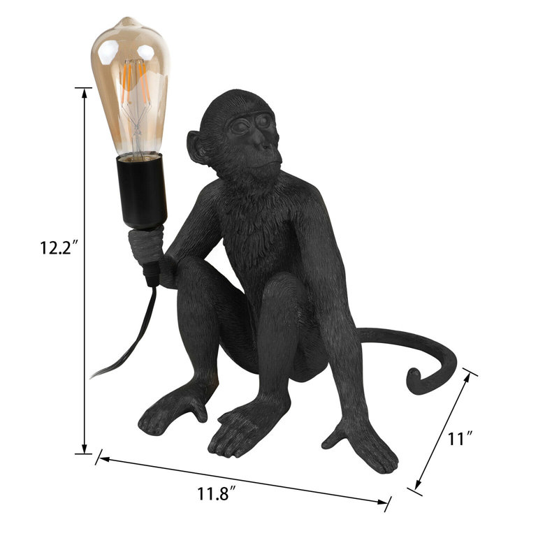 Lampe fantaisie en résine Brylee, Noir