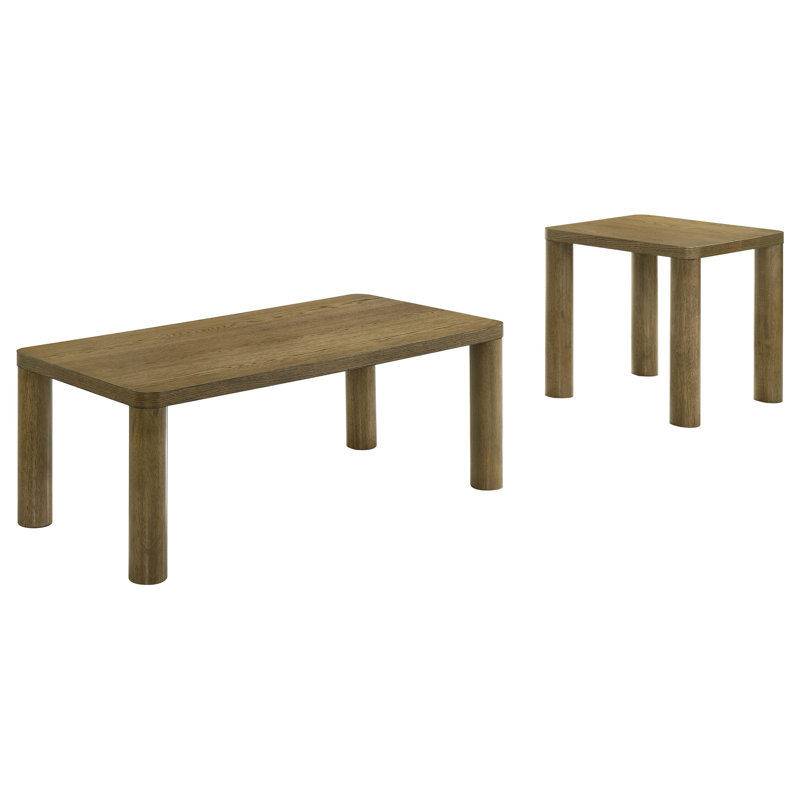 Ensemble de tables basses 2 pièces Gilbarts, 2 Pieces: Coffee Table, End Table, Chêne brun